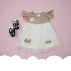 Babygirl gray and ivory dress