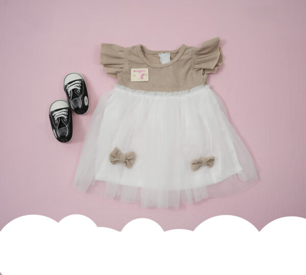 Babygirl gray and ivory dress